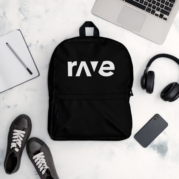 Black Rave Backpack with Zipper